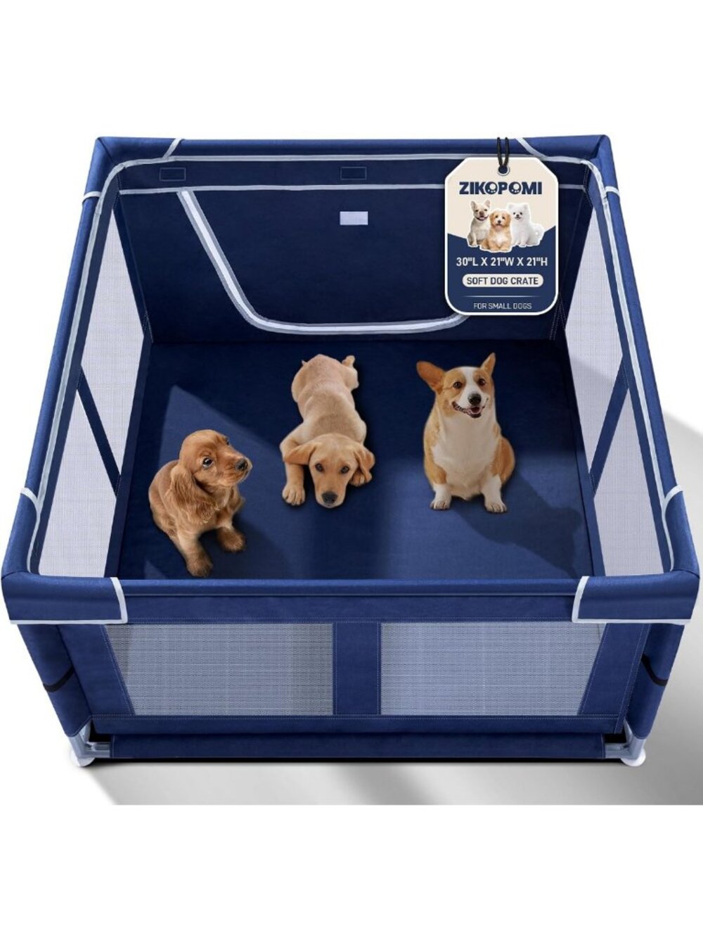 Indoor/Outdoor Puppy Playpen 42x42x25 Inch, Anti-Tipping Pet Enclosure with